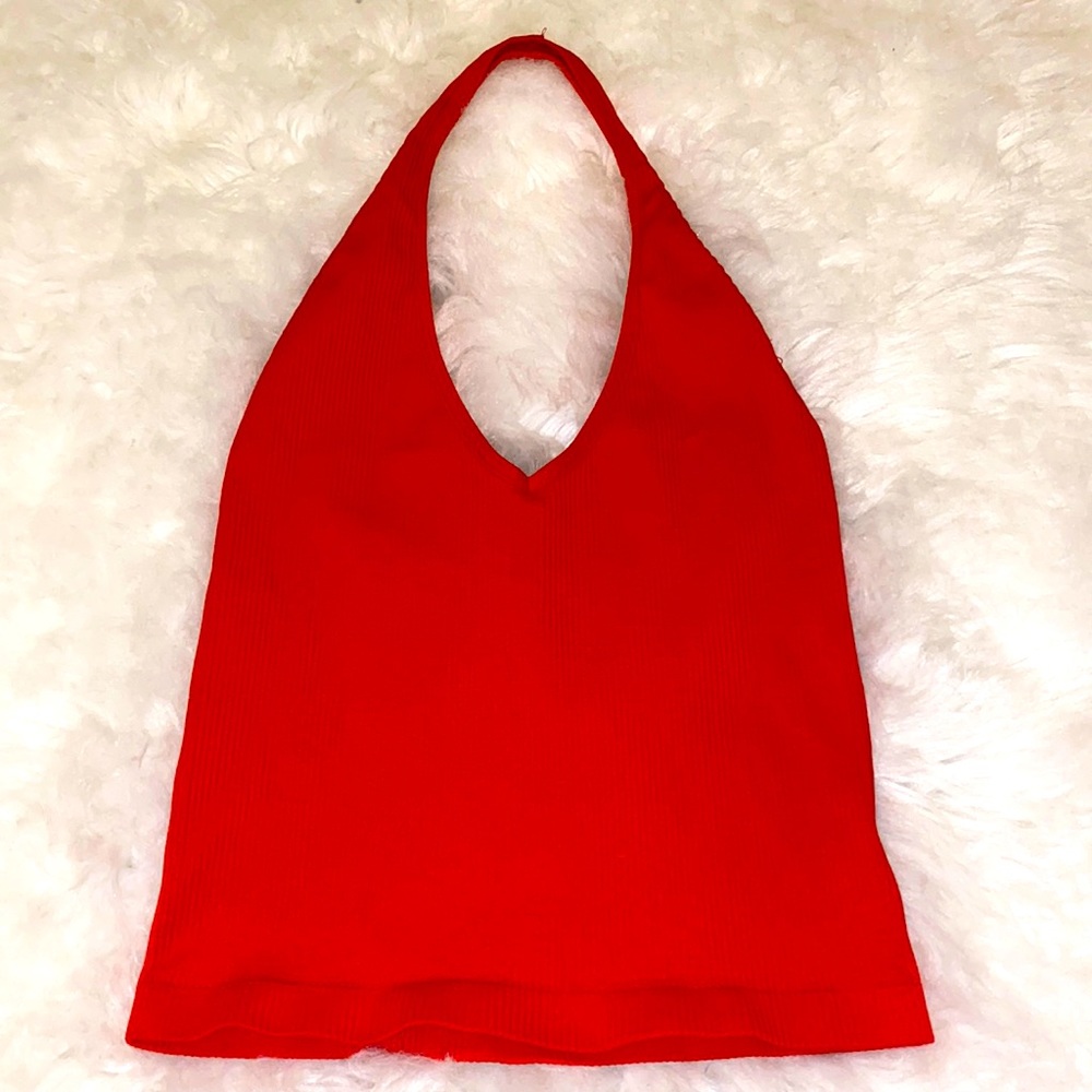 Red crop top